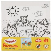 Набор д/тв-ва Три Кота холст для росписи 15*15 см MultiArt 100CANV15X15-TC2