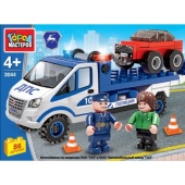 ГАЗ конструктор "Город мастеров" полицейская газель эвакуатор, 86дет. 3044-KK