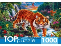 TOPpuzzle. ПАЗЛЫ 1000 элементов. ФТП1000-9854 Тигр у водопада