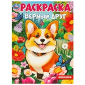 Верный друг. Раскраска. 214х290  мм. Скрепка. 16 стр. Умка   377347     