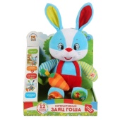 Игрушка мягкая заяц Гоша. 12 игровых функций, 25см, муз. чип, в кор. Мульти-пульти M9856-32