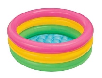 Бассейн надувной бассейн 61х22см "Радуга" 34л, от 1 до 3 лет, надувное дно 57107