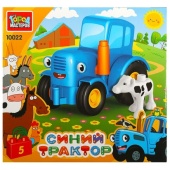 Конструктор большие кубики: СИНИЙ ТРАКТОР с коровой, 5 дет. Город мастеров  10022-GK (48)