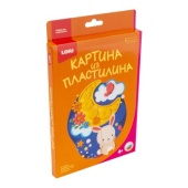 Картина из пластилина "Зайка на луне" Пз/Пл-010