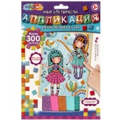 Аппликация мягкая мозаика из эва 17*23 см куколки МУЛЬТИ АРТ  AM-GOR