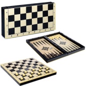 Игра 2 в 1 (Шашки, нарды, доска дерево+пластик) 03-051 / 361837