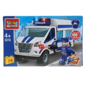 ГАЗ конструктор "Город мастеров"  газель: полиция, с фигуркой, 78дет. 3078-KK