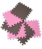 Игровой коврик-пазл розовый+коричневый (размер детали 30х30х1,2 см), (9 эл.) (арт. КВ-3004/9)