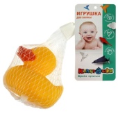 Игрушка для ванны уточка 1 шт. в сетке КАПИТОШКА LXB18_184-1