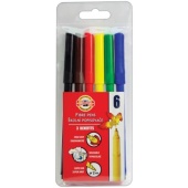 Фломастеры Koh-I-Noor "Звери", 06цв., трехгранные, смываемые, ПВХ, европодвес 771002JF04TERU / 13404