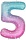 Шар (34''/86 см) Цифра, 5 Нежные искры, Розовый, Градиент, 131035