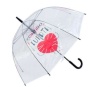 Зонт (60см) прозрачный, купольный "Сердечко" ПВХ в пакете Арт. YS13-5