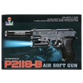 ПИСТОЛЕТ (П) С ФОНАРЕМ, С ГЛУШИТЕЛЕМ, С ПУЛЬКАМИ P2118-B 1B00115