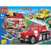 ГАЗ конструктор "Город мастеров" спасение на пожаре, с фигурками, 248дет. 3531-KK