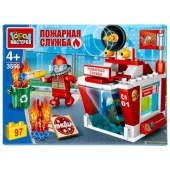 Конструктор "пожарная станция", 97дет. в кор. ТМ "Город мастеров" 3596-KK
