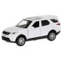 Машина металл LAND ROVER DISCOVERY 12см, открыв. двери, инерц, белый, в кор. Технопарк, DISCOVERY-WT