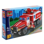 КОНСТРУКТОР "ГОРОД МАСТЕРОВ" ПОЖАРНЫЙ УРАЛ, С ФИГУРКОЙ, 99 дет. KK-3508-R