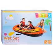 Лодка Explorer 200, 2 местная, 185 х 94 х 41 см, от 6 лет, до 95 кг, вёсла, насос,58331NP / 174382
