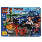 Конструктор LADA 4х4: авария с велосипедистом, 76 дет. (легко собрать) Город мастеров 3344-CY