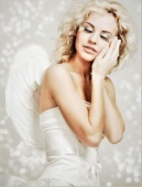 Алмаз мозаика (блест.) 30х40 см, без подр., с полн. зап. (26цв) Девушка-ангел в платье (Арт. WL050)