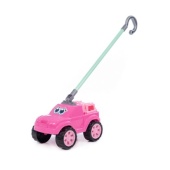 Автомобиль-каталка "Боби" с ручкой (розовый)  75021
