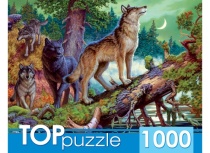 TOPpuzzle. ПАЗЛЫ 1000 элементов. ХТП1000-2161 Волки в ночном лесу