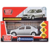 Машина металл "RENAULT LOGAN"12см, открыв. двери, инерц, серебристый, LOGAN-SL