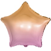 Шар (18''/46 см) Звезда, Оранжевый/Розовый, Градиент, 180178