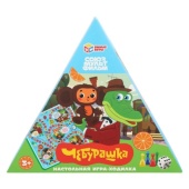 Чебурашка. СОЮЗМУЛЬТФИЛЬМ. Настольная игра в треугольной коробке. 300х300х50мм. Умные игры   394095 