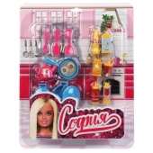 Аксессуары для кукол 29 см комплект акс для Софии, для кухни, блистер КАРАПУЗ AC18-S-BB