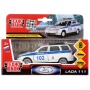 Машина металл LADA 111 полиция 12см, инерц., открыв. двери и багажник в кор. Технопарк SB-16-67-P(W)