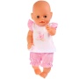 Одежда для кукол "Карапуз" 40-42см, розовый костюм шорты и маечка "царевна лебедь", OTF-1901S-RU