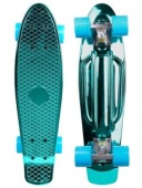 Скейтборд(56х14,5х10) цвет метал.дека пластик,основа аллюм.,колеса ПУ 60мм со свет. ( Арт.WX-215B)