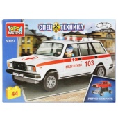 Конструктор lada-2104 СКОРАЯ ПОМОЩЬ, 44 дет. Город мастеров 50027-CY