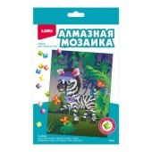 Алмазная мозаика 15*20 детская (неполное заполнение) "Зебра"  Амк-016 / 432026