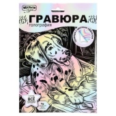 Гравюра пастель 18х24 пес МУЛЬТИ АРТ   SCRPAST-115918