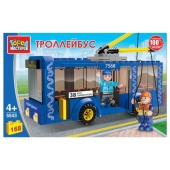 Конструктор "Город мастеров" троллейбус, с фигурками, 168дет. 5543-KK
