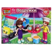 Конструктор "продавец мороженного", с фигурками, 82дет. в русс. кор. Город мастеров 2113-LL