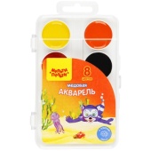 Акварель Мульти-Пульти "Енот в Красном море", медовая, 08 цветов, без кисти, пластик, европодвес АП_