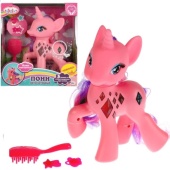 ПОНИ ТМ "КАРАПУЗ" ПЛАСТИКОВАЯ 19СМ, СВЕТИТСЯ, 4 ПЕСНИ, С АКСЕССУАРАМИ PONY62008-RU