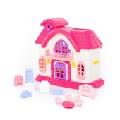Кукольный домик "Сказка" с набором мебели (12 элементов) (в пакете) 78261
