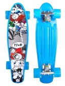 Скейтборд "Скорость-3"  пластик,основа аллюм.,(54х14,5х10)(колеса ПУ 60мм со светом) ( Арт. H1901/3)