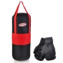 Набор для бокса: груша 50 см х Ø20 см. с перчатками. Цвет красный+черный, ткань "Оксфорд"  НБ-002-КЧ