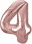 Шар (40''/102 см) Цифра, 4, Slim, Розовое золото, 755488 
