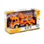 Сити, автомобиль с подъёмником инерционный (со светом и звуком) (оранжевый) (в коробке) 89748