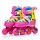 Ролики детские, S (31-34) розово-желтые с синим, PU колёса со светом, U001755Y / 393945