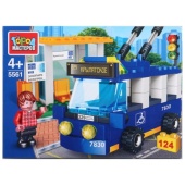 Конструктор "Город мастеров" троллейбус с остановкой, с фигуркой, 124дет.5561-KK