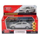 Машина металл "HONDA CIVIC" 12см, открыв. двери, инерц, серебристый, в кор. Технопарк, CIVIC-SL