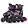 Роликовые коньки раздвижные, PU колёса со светом, размер S (31-34), черно-розовые,U001760Y / 433770