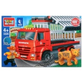 Конструктор "Город мастеров" камаз с клеткой: побег тигра, с фигурками, 110дет. 3329-KK